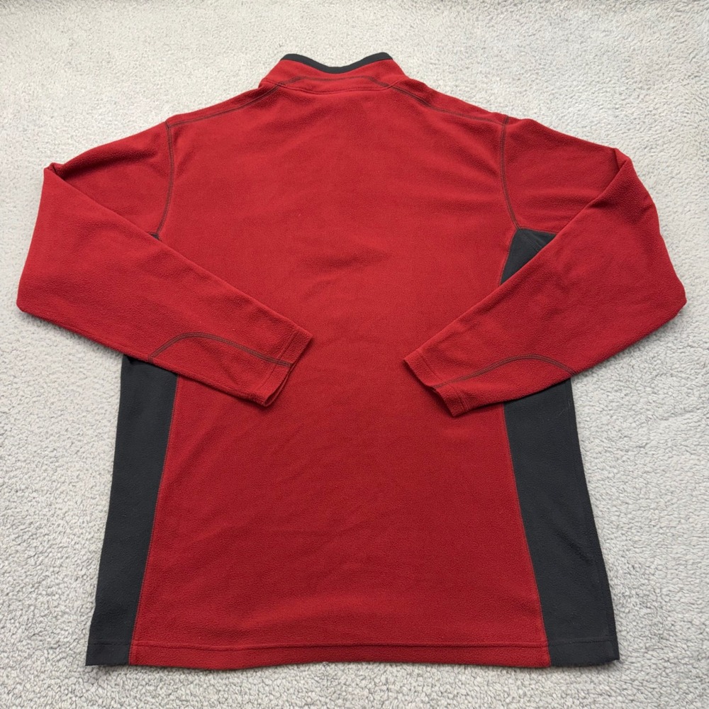 Columbia AM6558 Mens Large Red/Blk Polyester Fleece Quarter Zip Pullover 1352471 - Picture 2 of 13